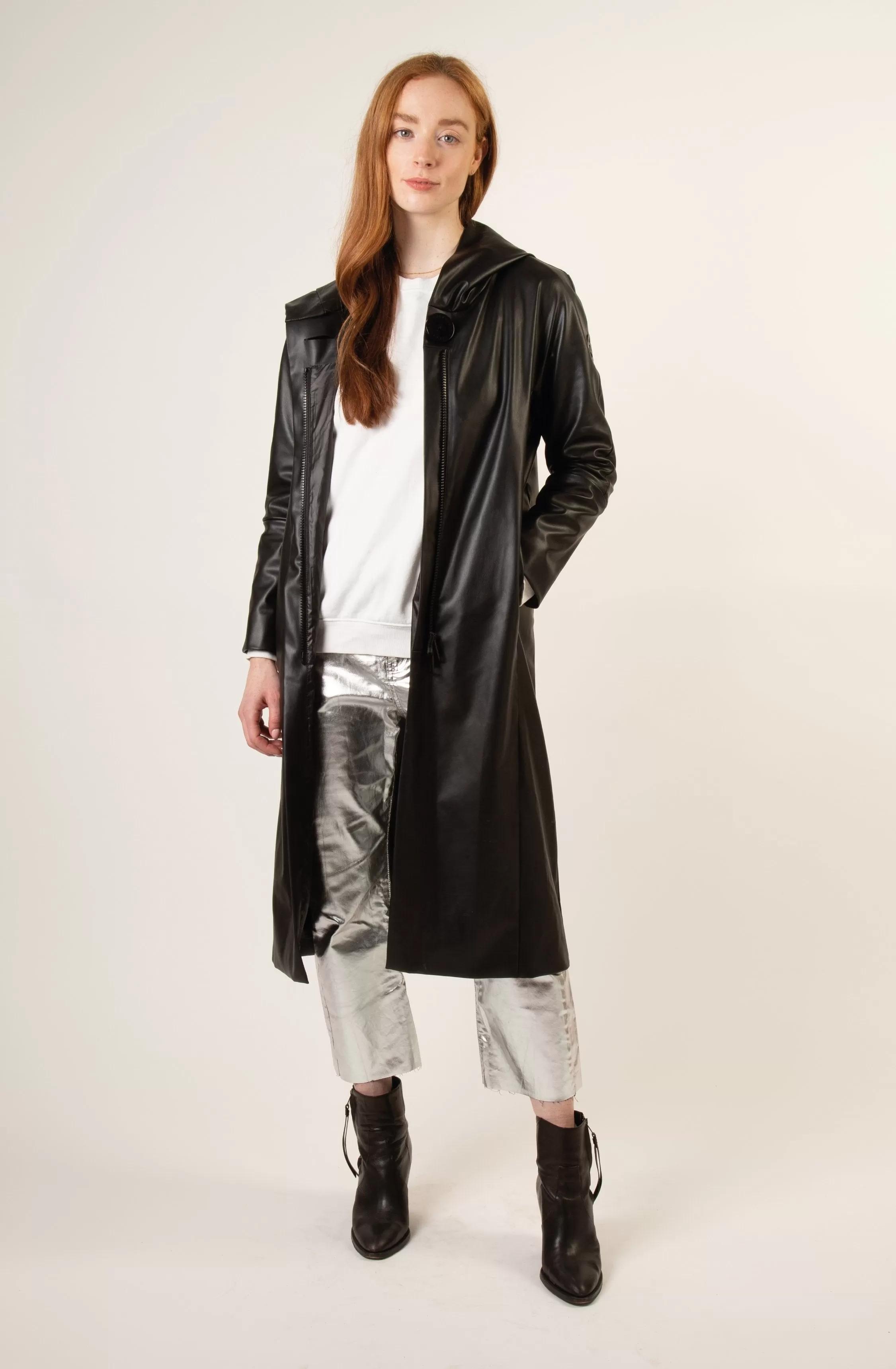 LANSDOWNE recycled vegan leather long coat