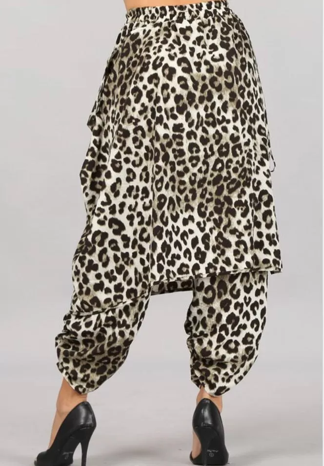 LEOPARD PRINT HAREM PANTS