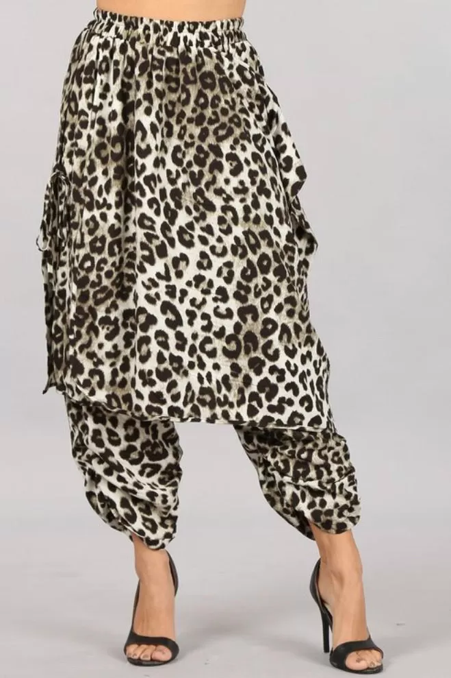 LEOPARD PRINT HAREM PANTS