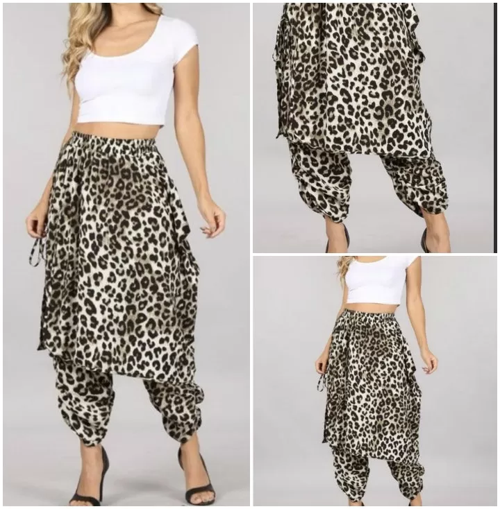 LEOPARD PRINT HAREM PANTS