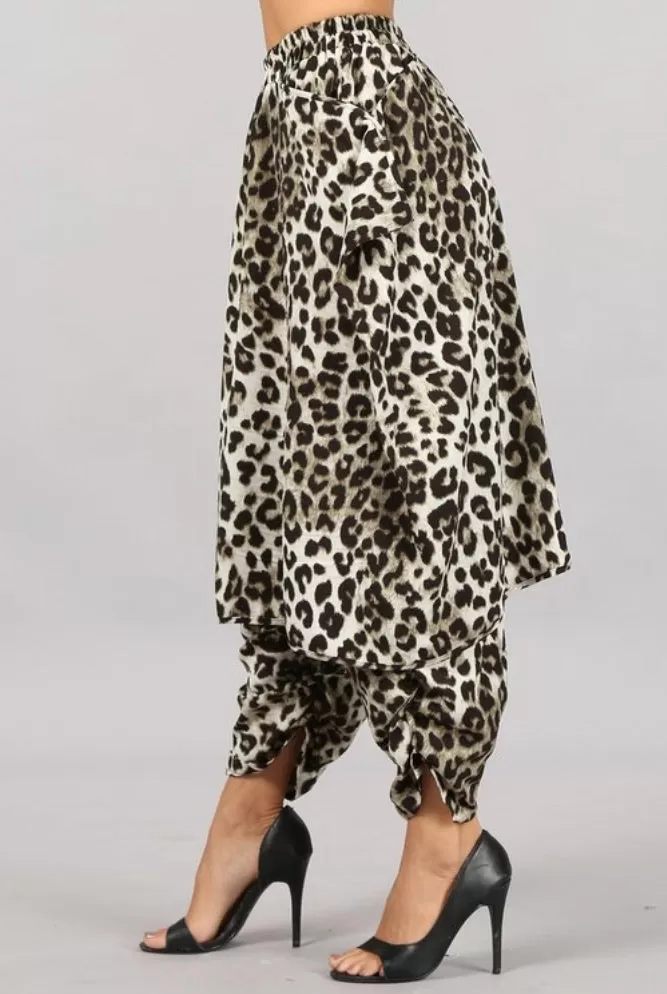 LEOPARD PRINT HAREM PANTS