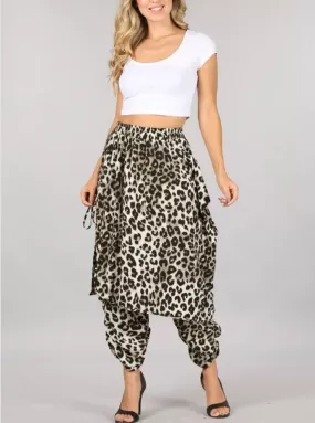 LEOPARD PRINT HAREM PANTS