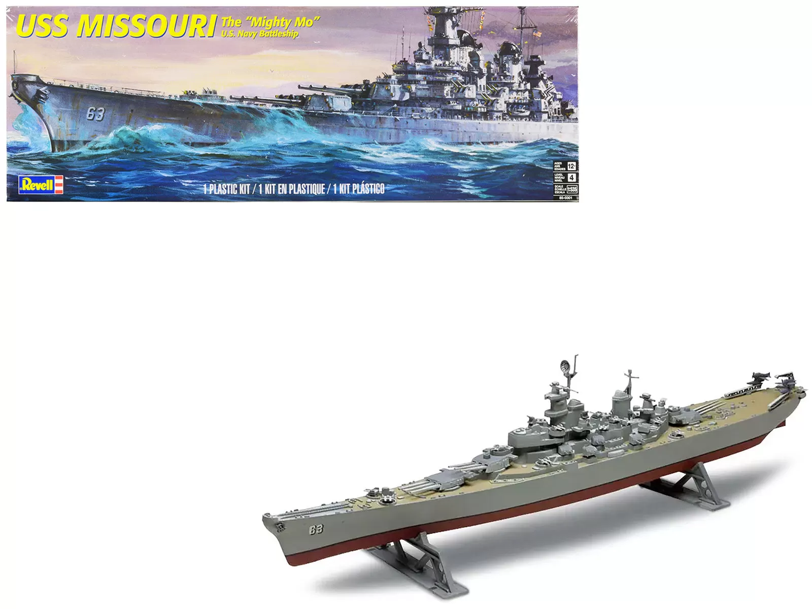 Level 4 Model Kit USS Missouri Battleship The Mighty Mo' 1/535 Scale Model by Revell