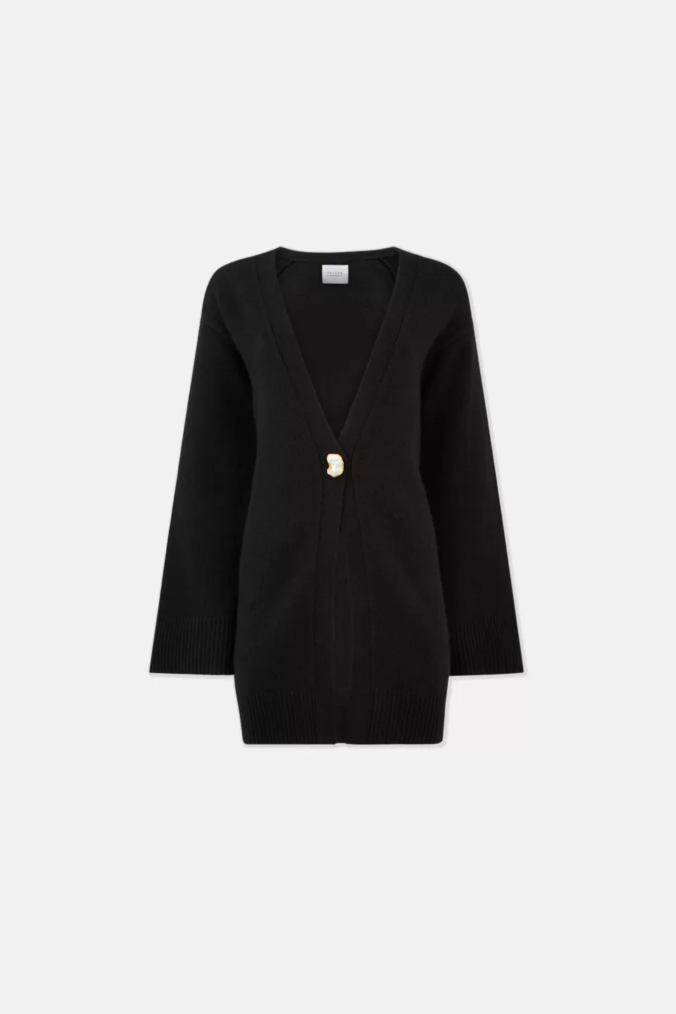 Long Pearl Cardigan - Black