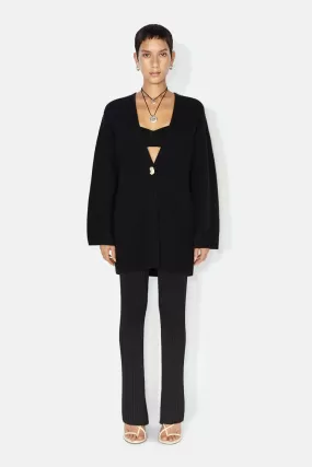 Long Pearl Cardigan - Black