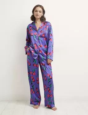 Long Sleeve Revere Trouser Pyjama Set