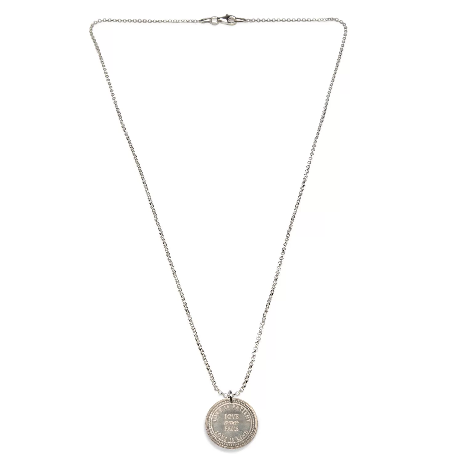 Mariamor Love Never Fails Necklace, Sterling Silver