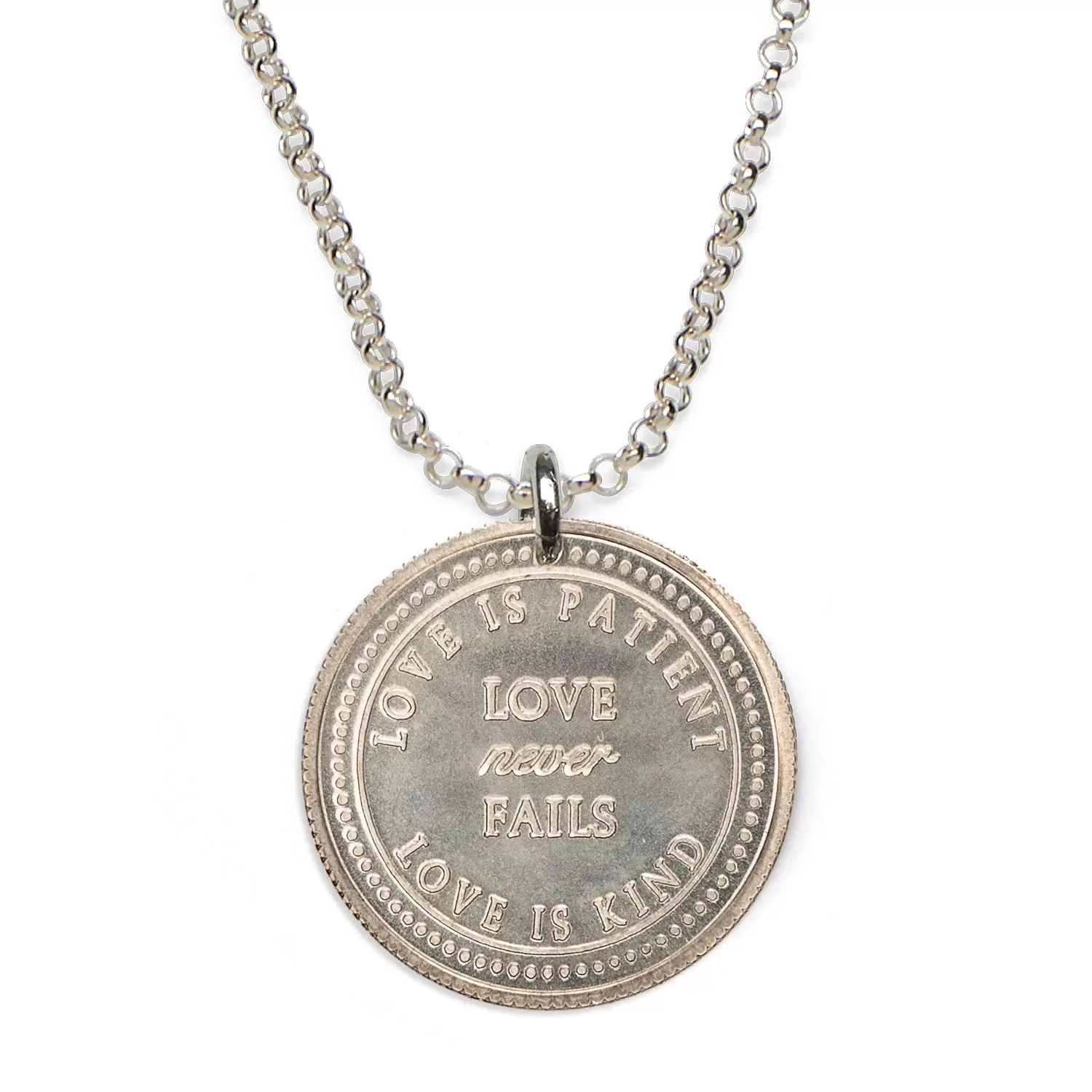 Mariamor Love Never Fails Necklace, Sterling Silver