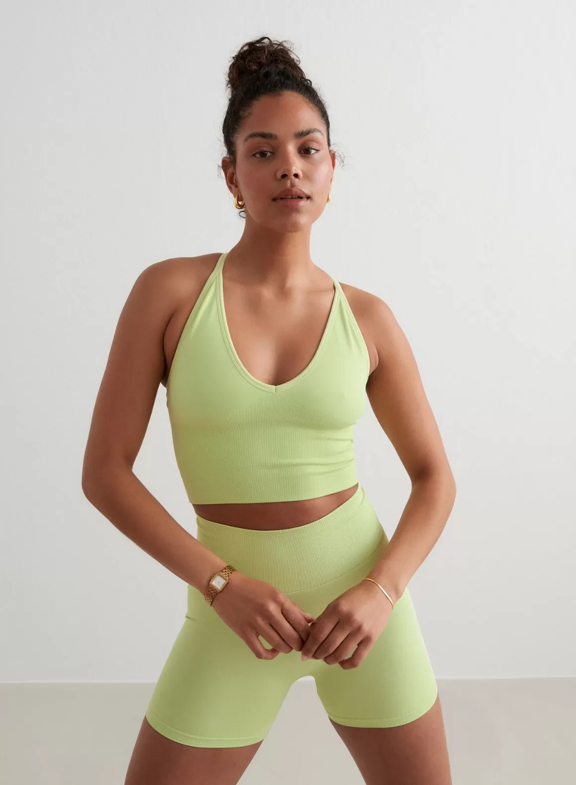 Matcha Shape Seamless Cross Back Bralette