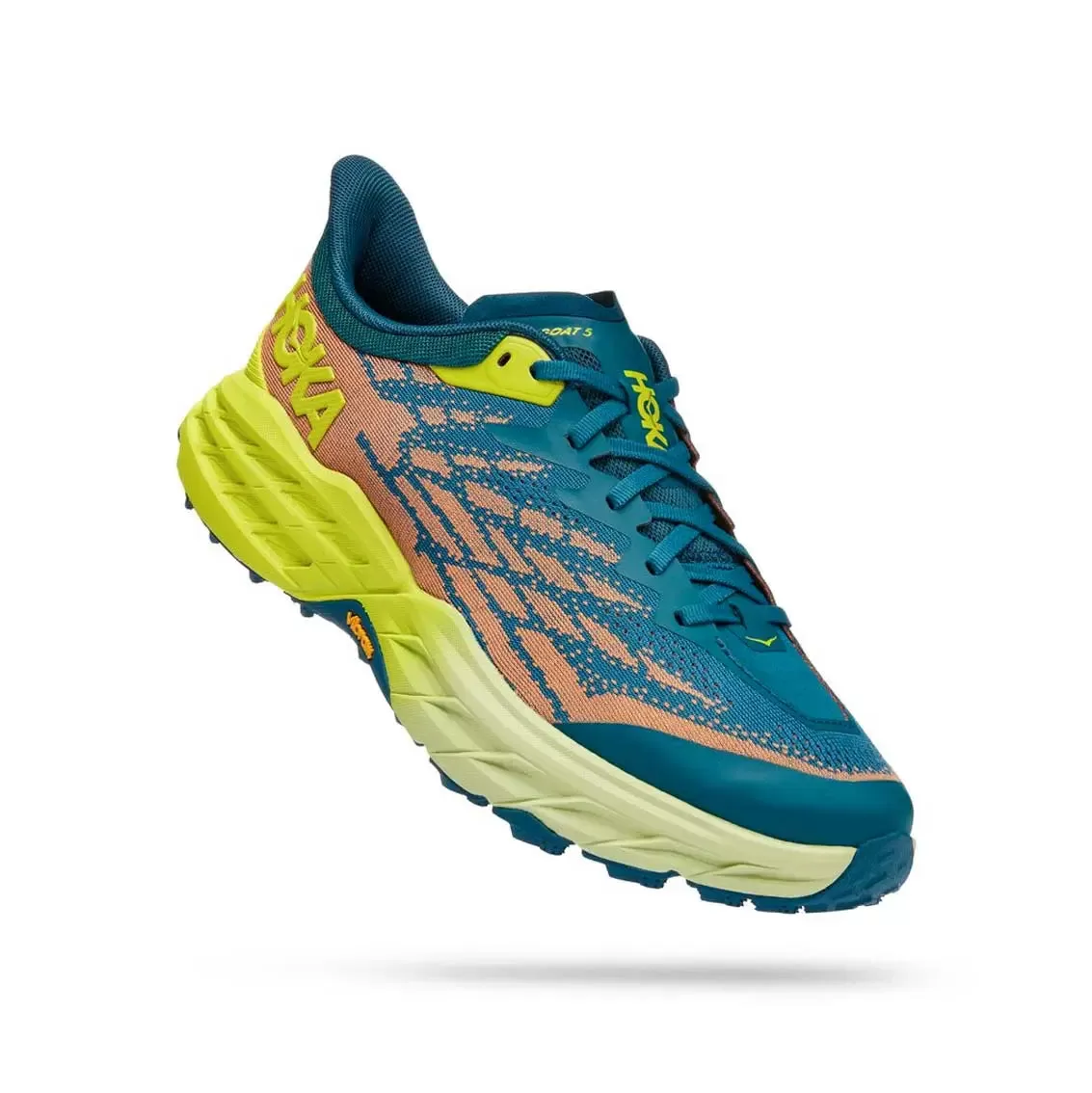 Mens Hoka Speedgoat 5 (Wide) - Blue Coral / Evening Primrose