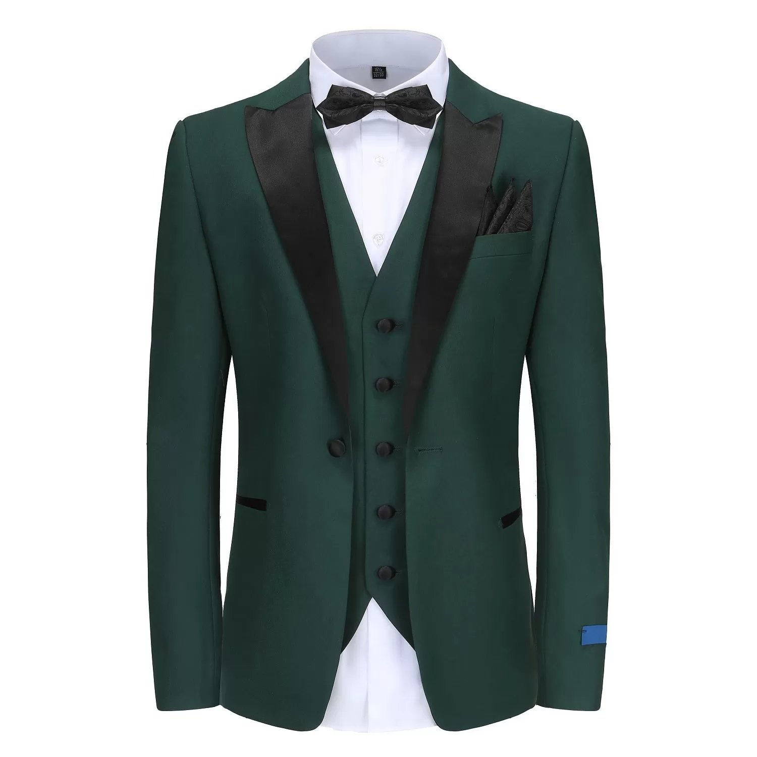 Men's Slim-Fit 3PC Satin Peak Lapel Tuxedo