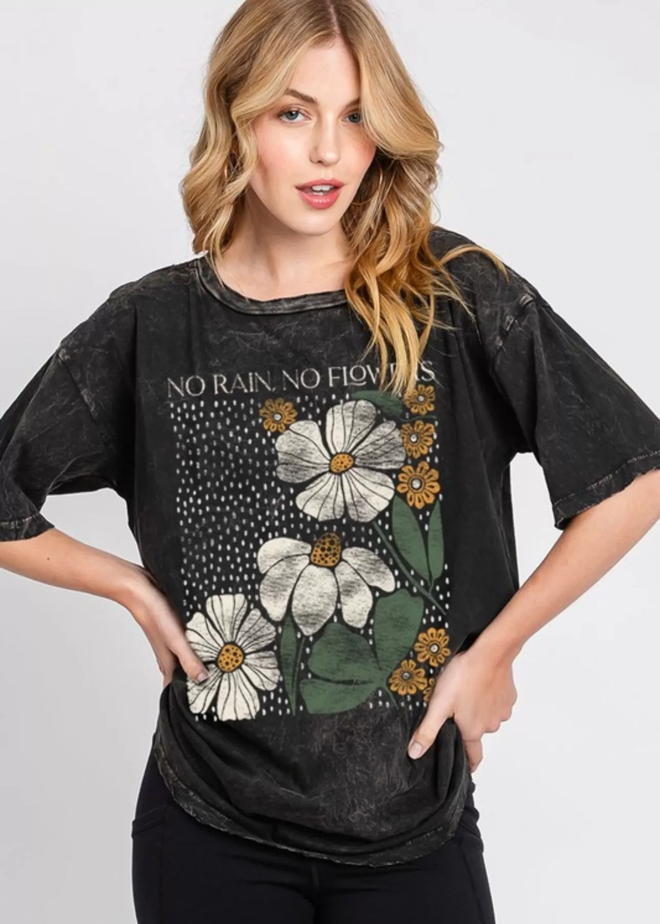 No Rain No Flowers Oversized Tees - 2 Colors!