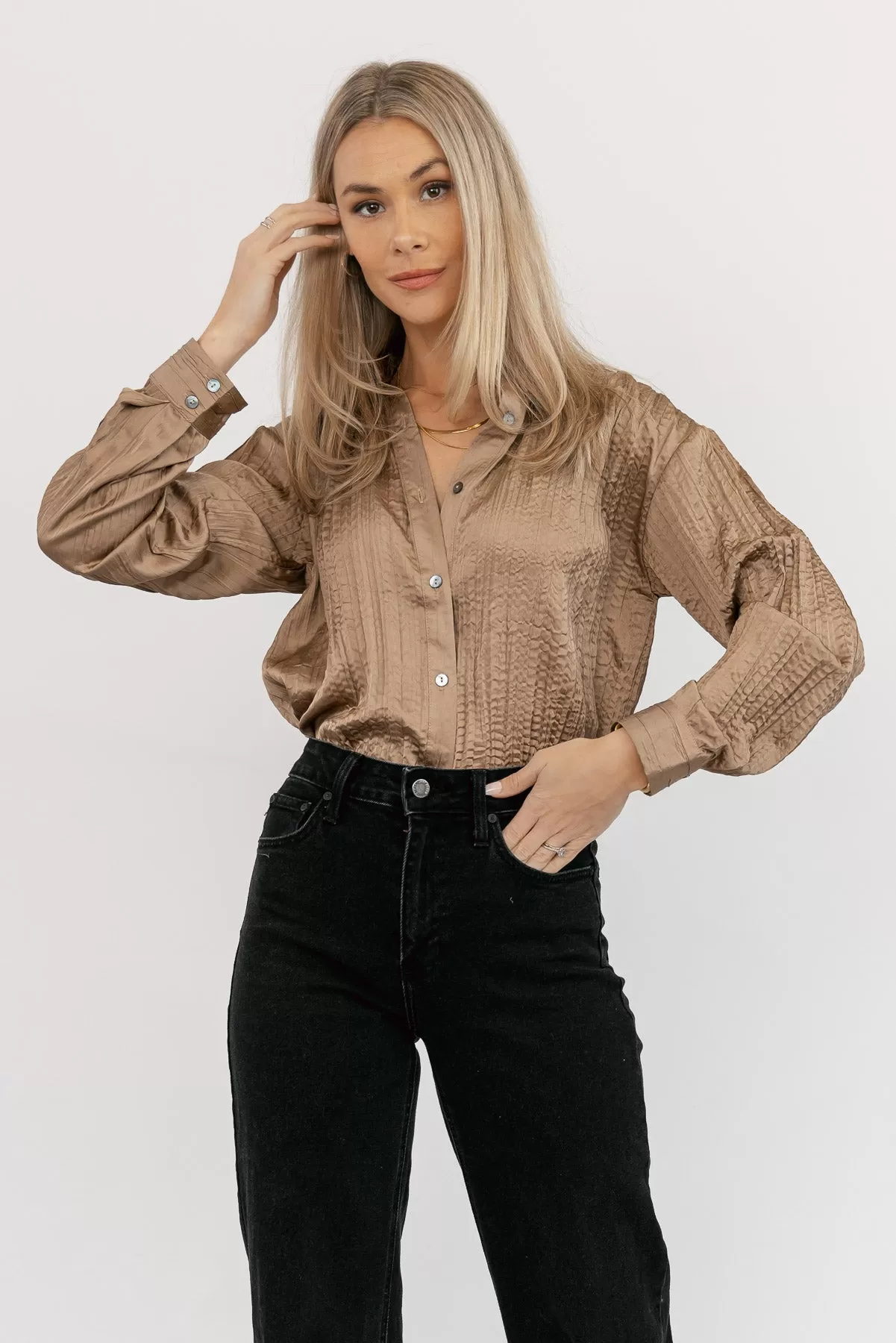 Nolah Mocha Textured Top - Final Sale