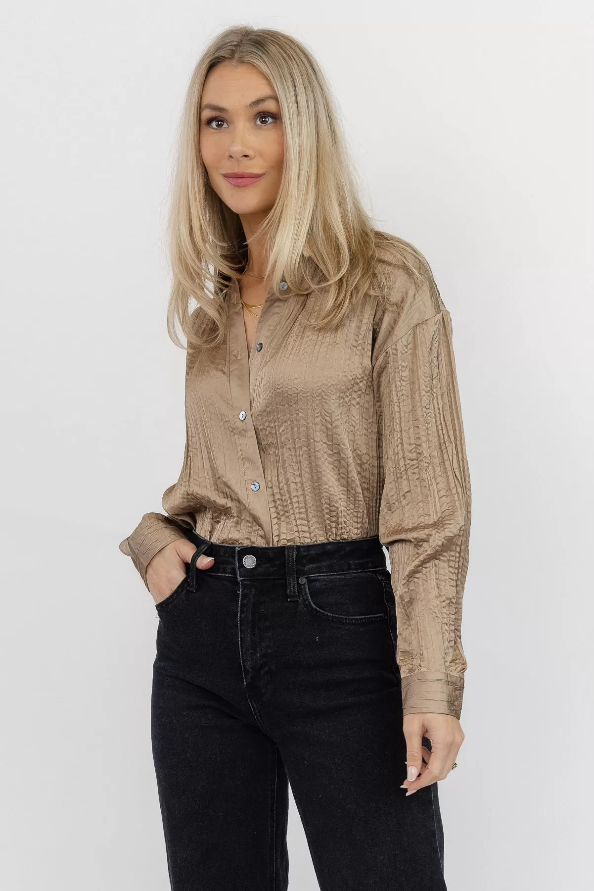 Nolah Mocha Textured Top - Final Sale