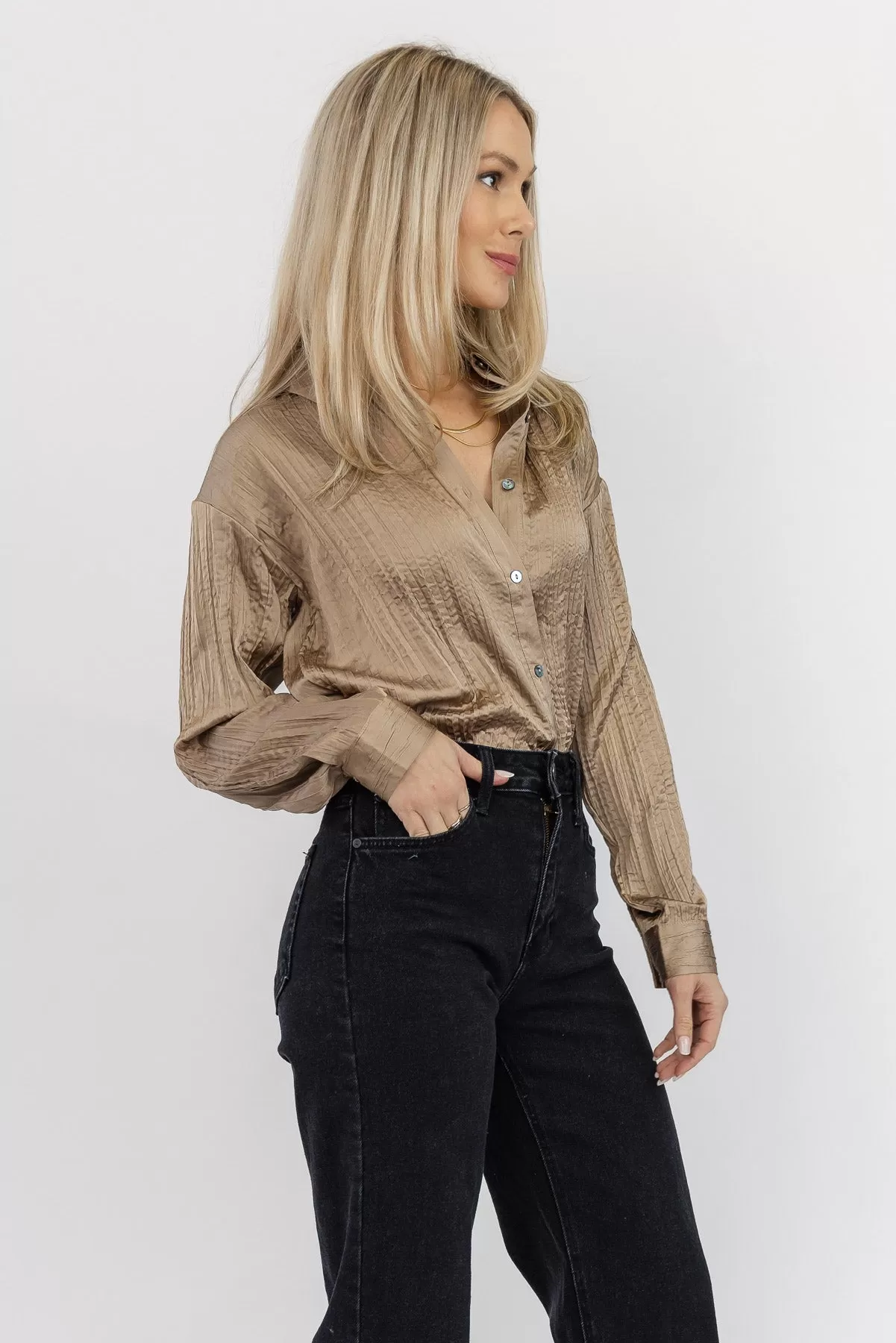 Nolah Mocha Textured Top - Final Sale