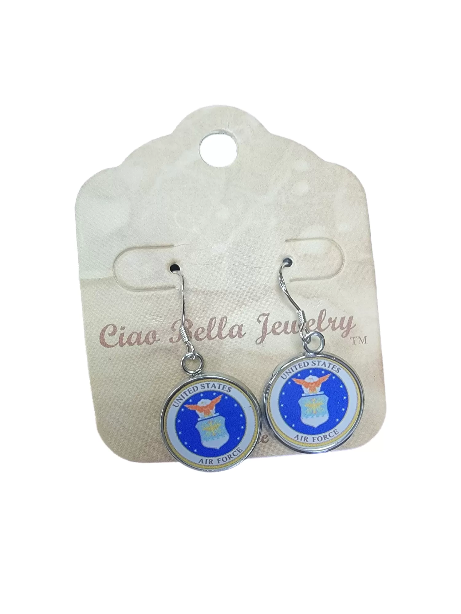 Officially Licensed Air Force Seal, Air Force Roundel, Air Force Trooper, Air Force Target, Air Force Wings or Air Force Thunderbird Earrings - A Proud Symbol of Service and Sacrifice