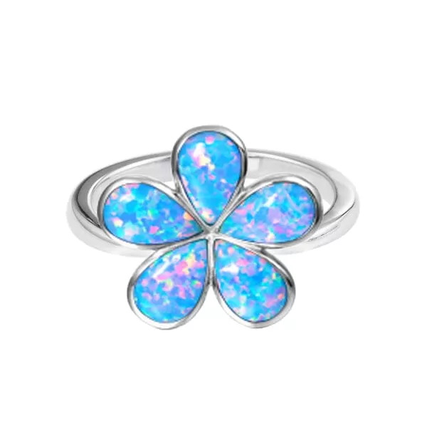 Opal Plumeria Ring