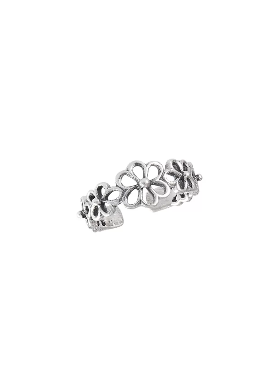 Open Flowers Toe Ring