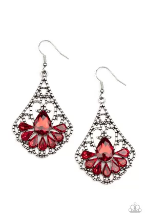 Paparazzi Earrings Exemplary Elegance - Red