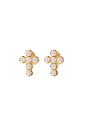 Pearl Cross Studs