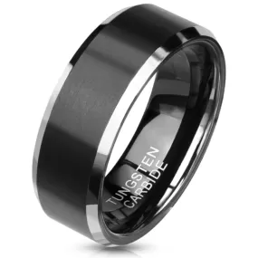 Personalized Men's Matte Black Tungsten Promise Ring  - Engraved Promise Ring