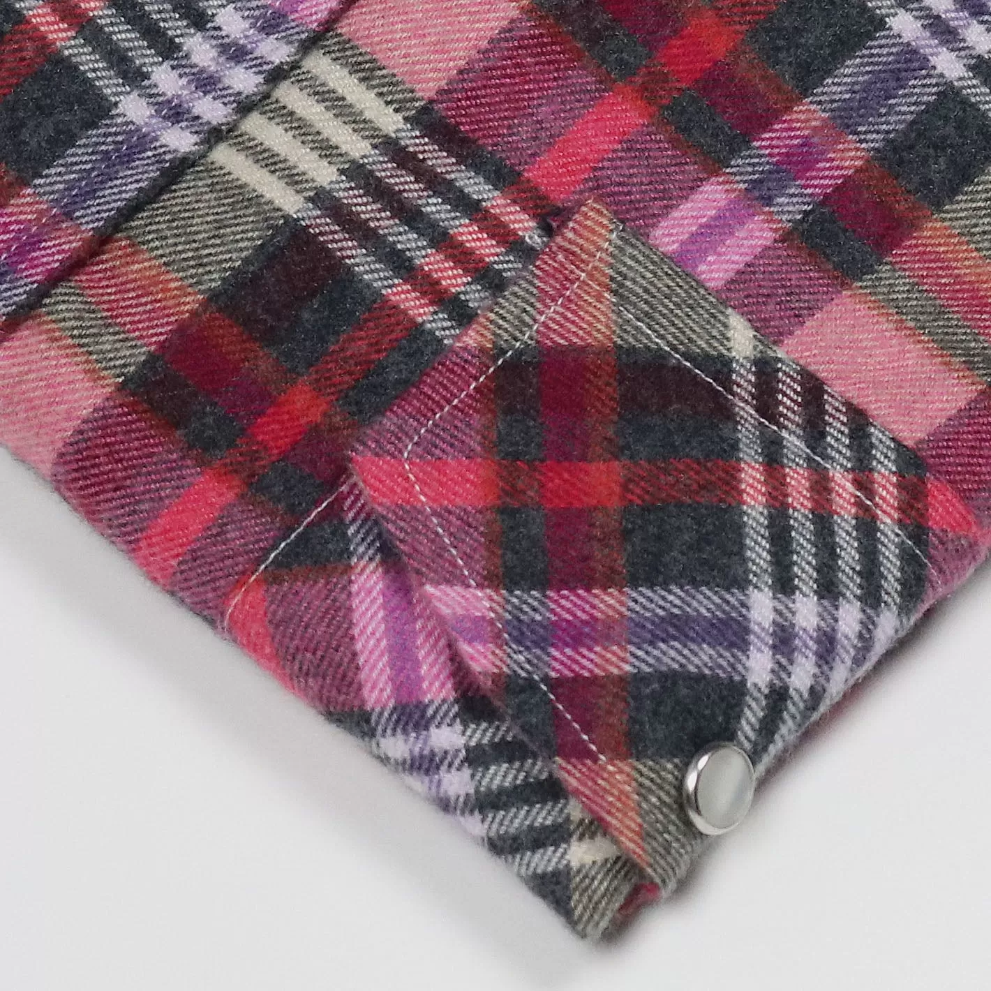 Pink Red Black Checked Cotton Flannel Rodeo Shirt