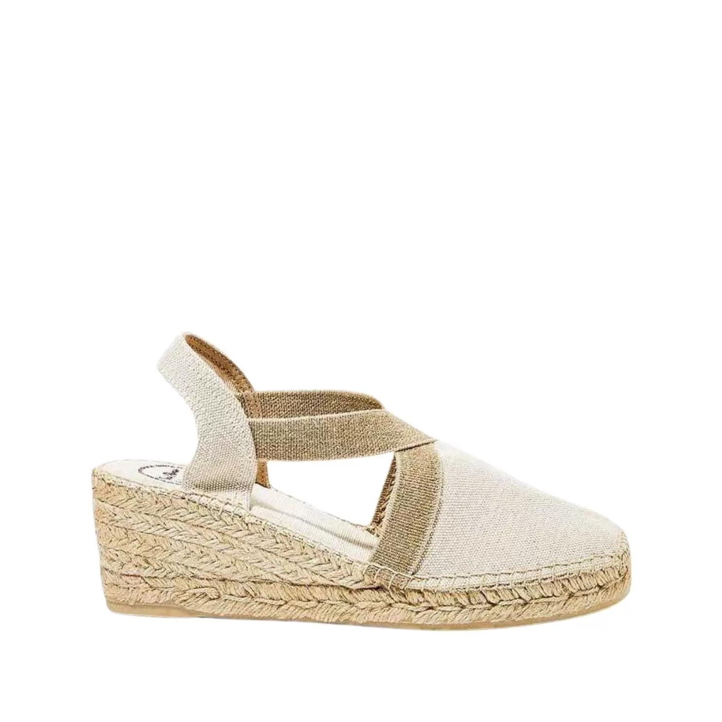 Plain Canvas Wedge Espadrille for Women - Terra-V