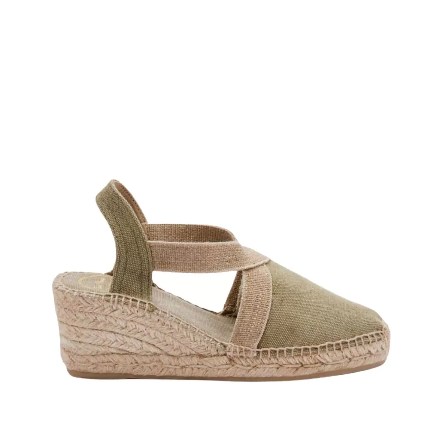 Plain Canvas Wedge Espadrille for Women - Terra-V