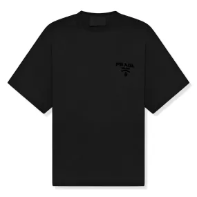 Prada Cotton Chest Logo Black T Shirt