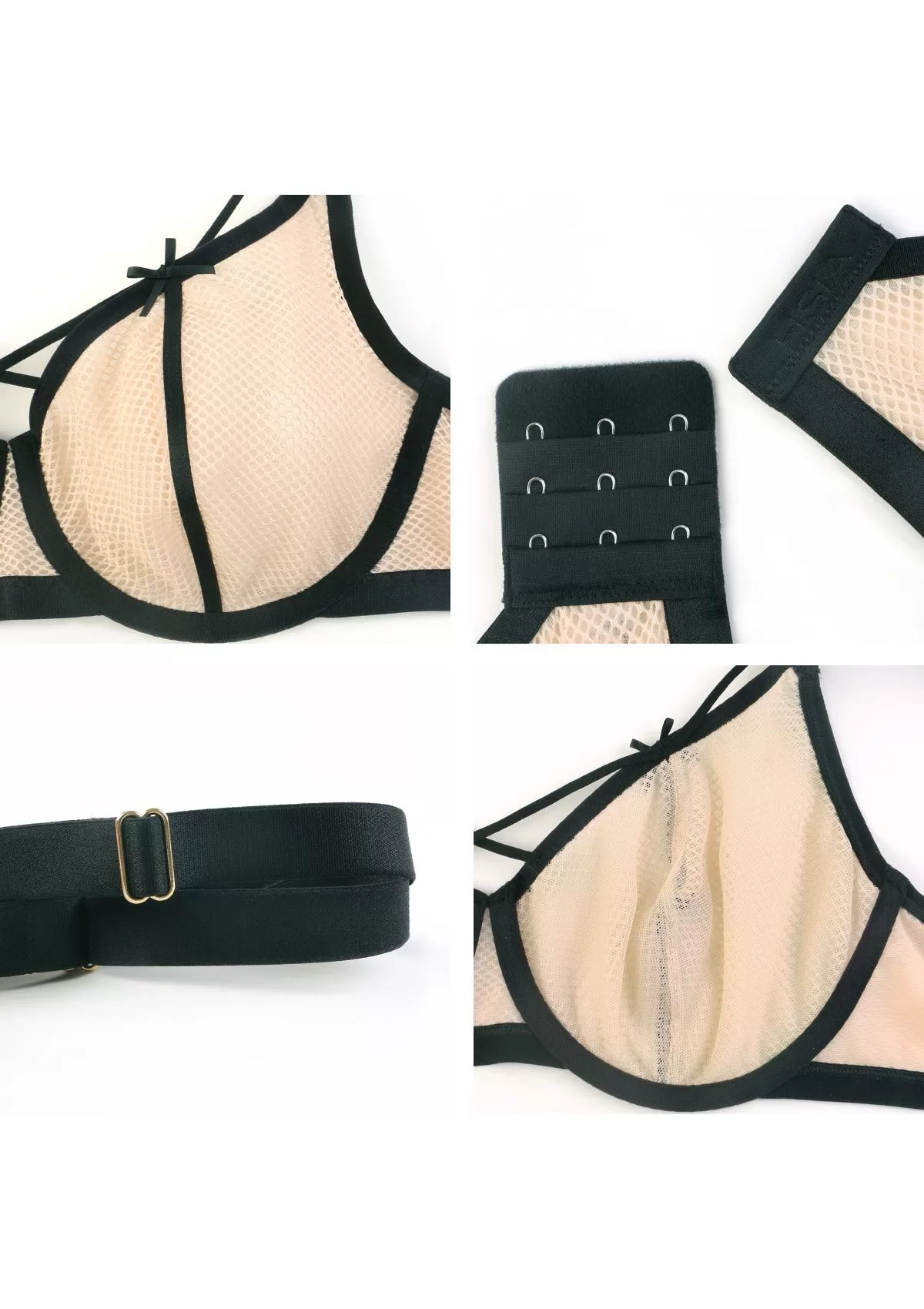 Punk Chic Strappy Unlined Balconette Bra