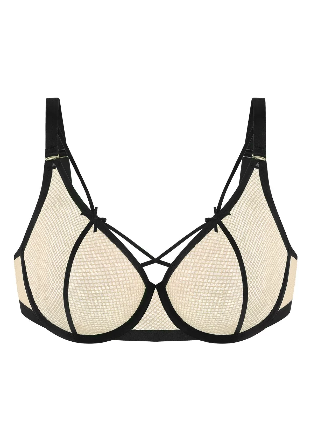 Punk Chic Strappy Unlined Balconette Bra