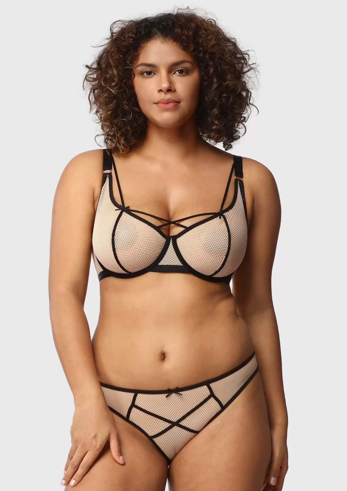 Punk Chic Strappy Unlined Balconette Bra