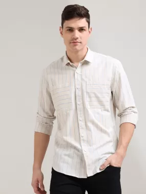 Pure Cotton Blue Stripes Casual Shirt