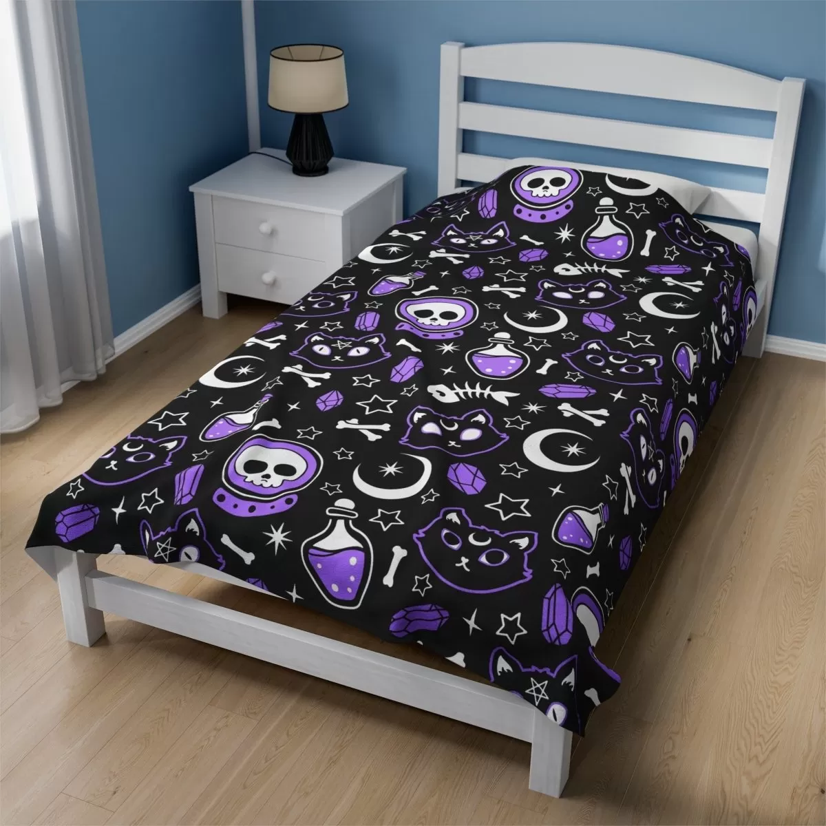 Purple Cat Magic Plush Blanket