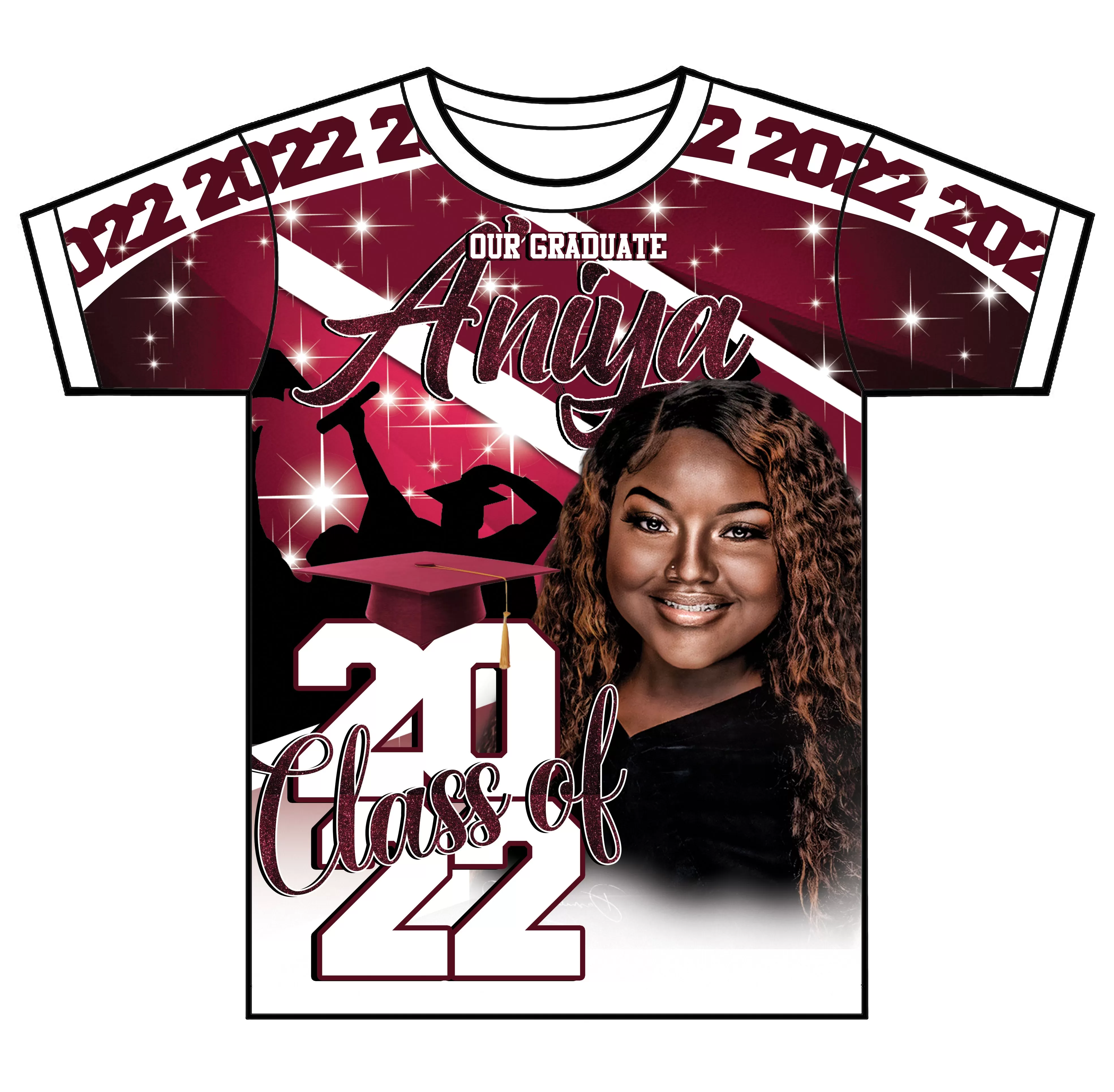 "Aniya" Custom Designed Graduation 3D shirt