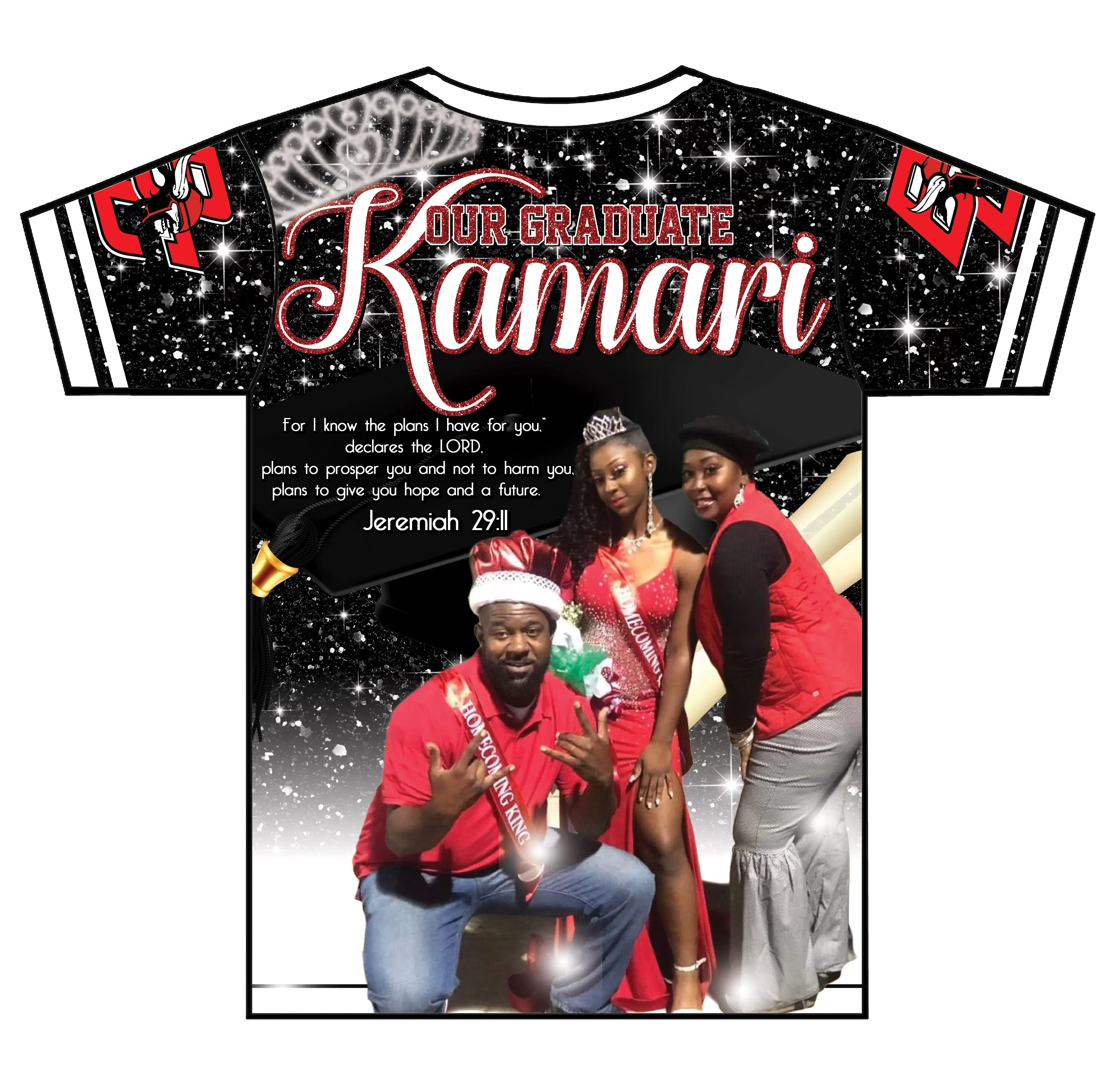 "Kamari" Custom Designed Graduation 3D shirt