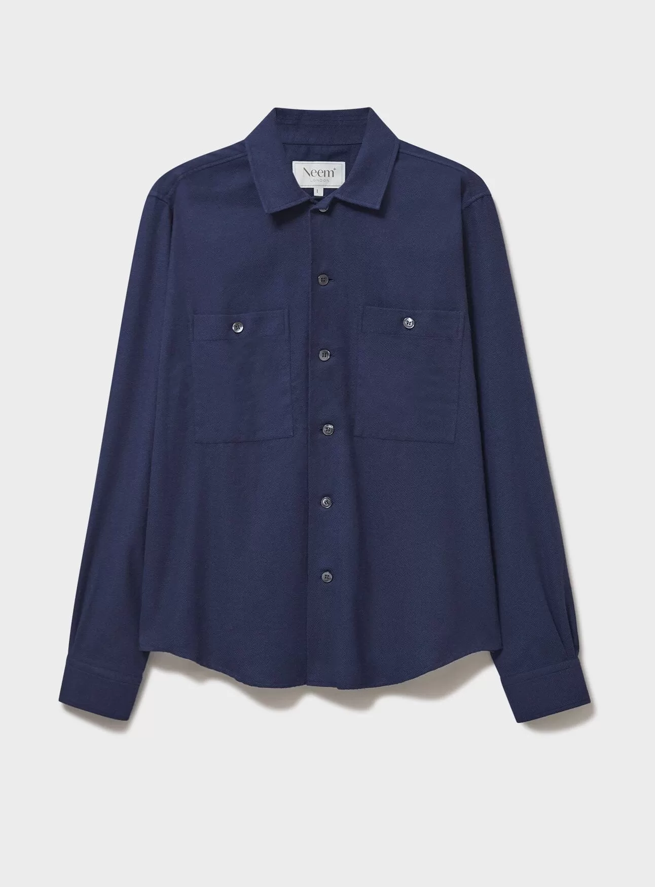 Recycled Italian Navy Flannel Double Pocket Shirt