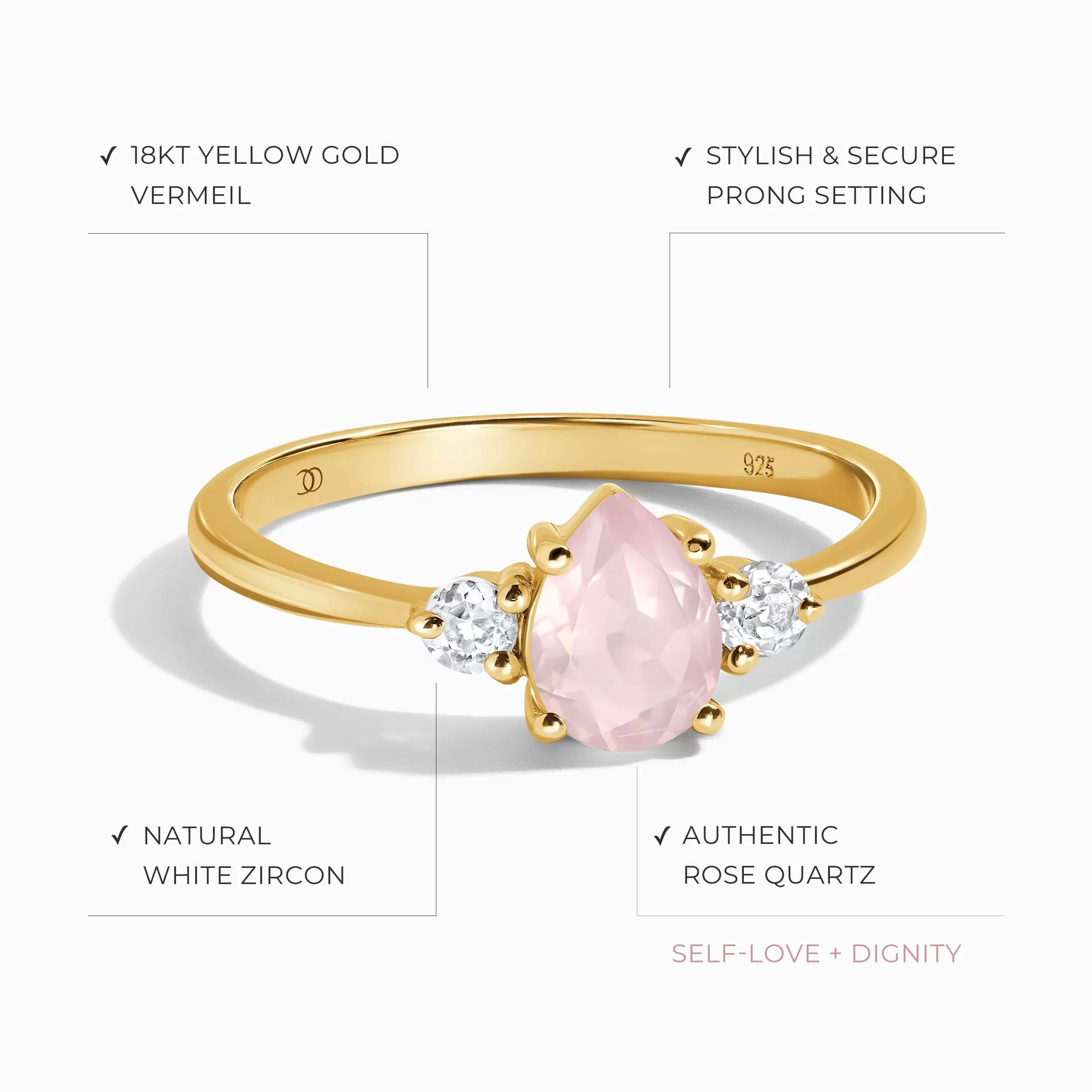 Rose Quartz Ring - Lania