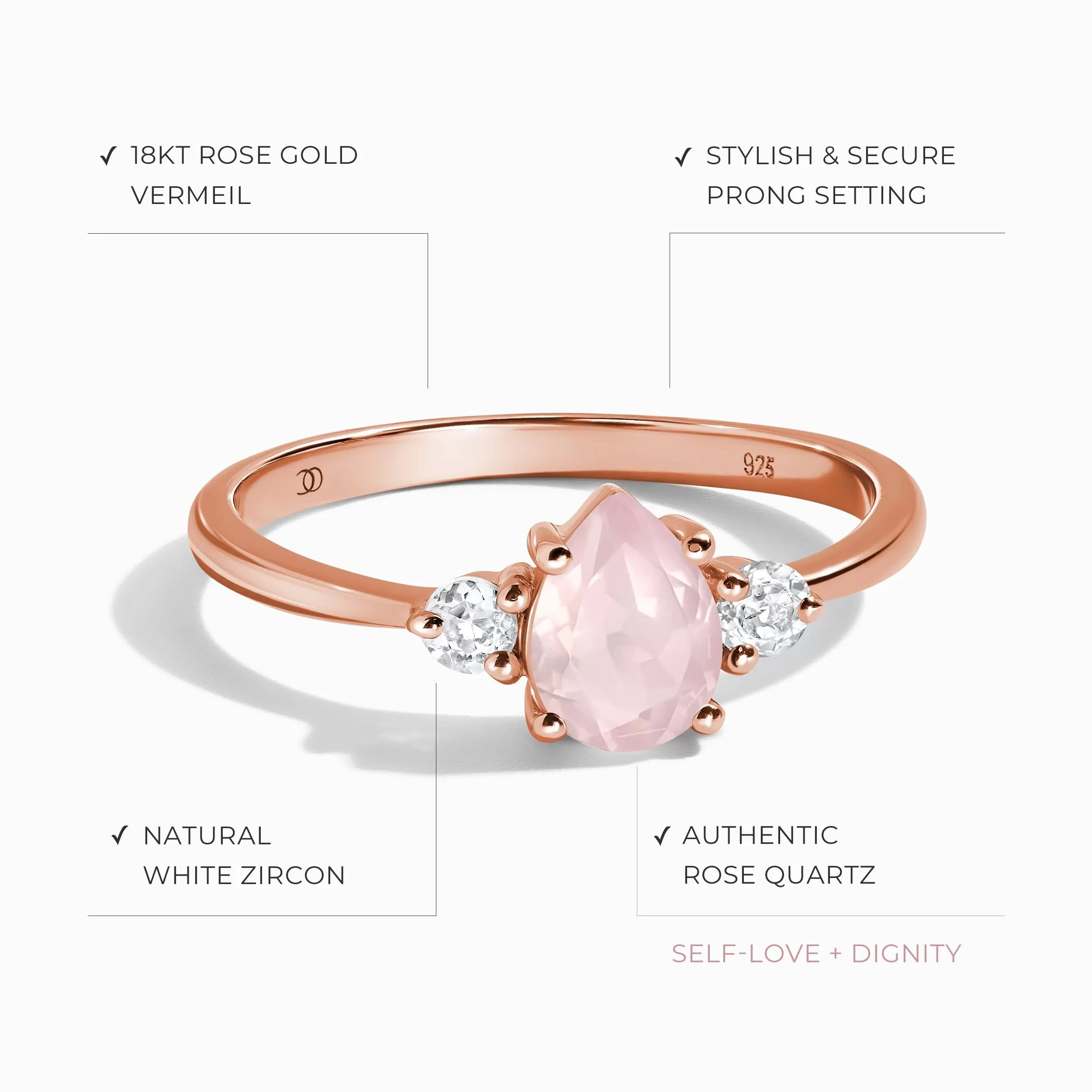 Rose Quartz Ring - Lania