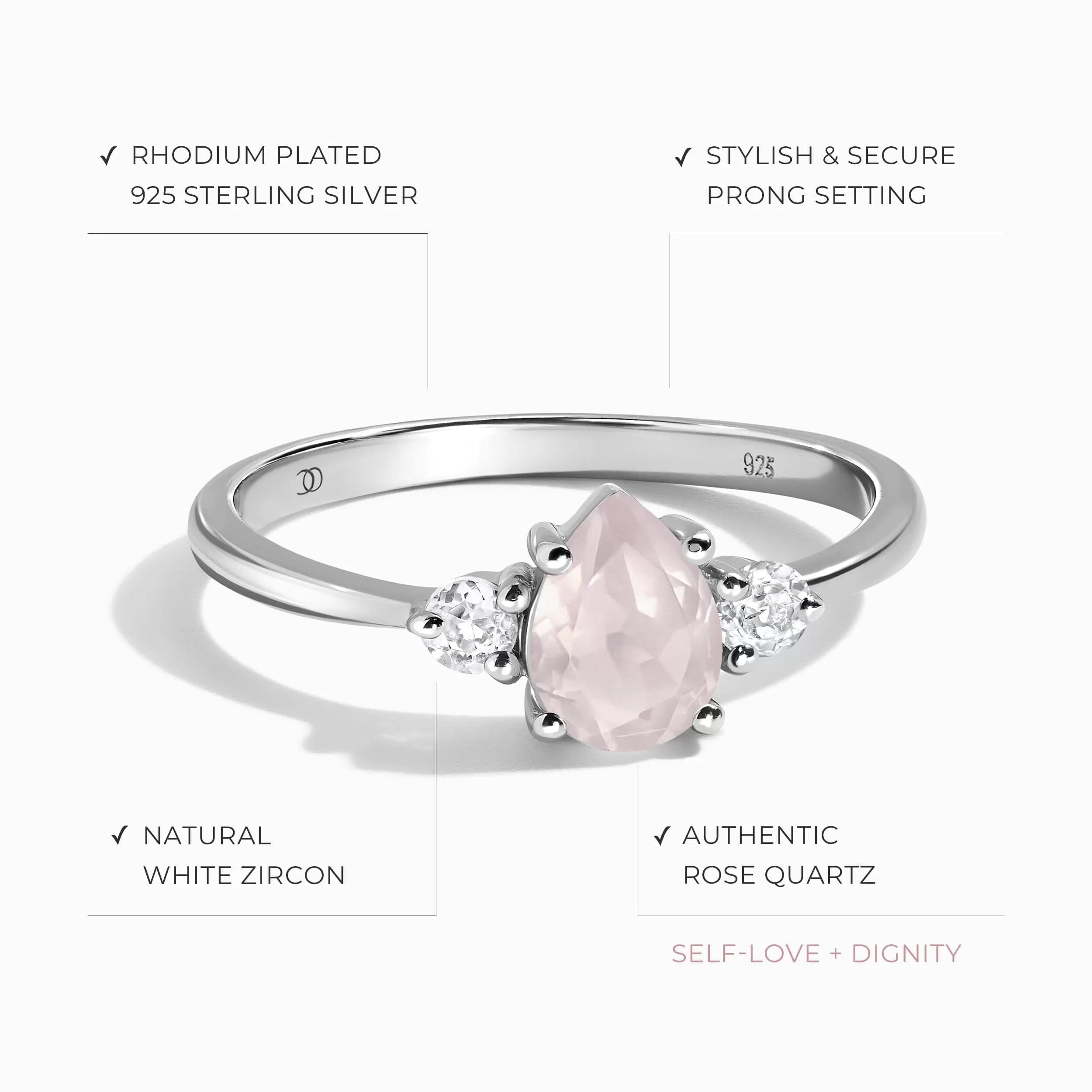 Rose Quartz Ring - Lania