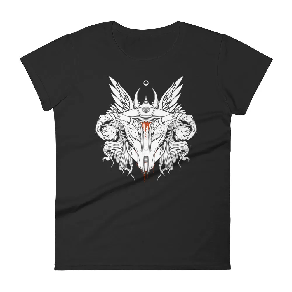 Shield Maiden Uterus Helmet, Ladies T-Shirt