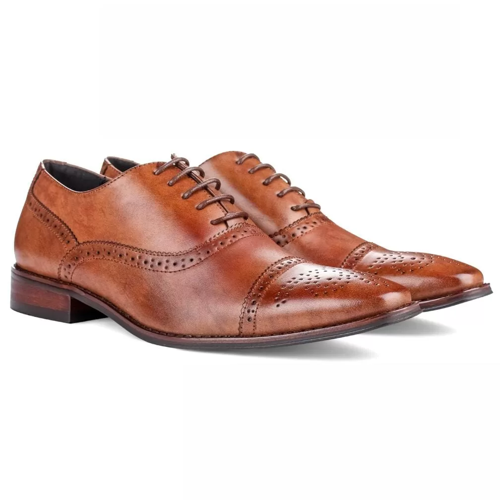 Signature Men's Brogue Cap Toe Dress Shoes