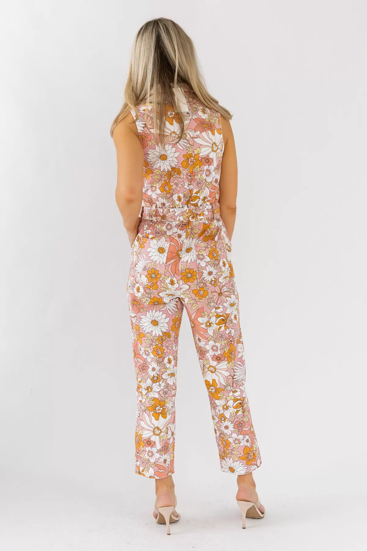 Simona Apricot Floral Jumpsuit