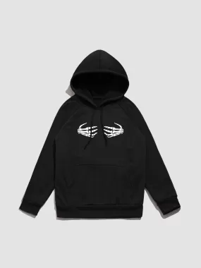 Skeleton Hand Print Hoodie