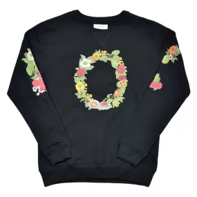 Soulland - Florarina Sweatshirt with Flower Embroidery - Black