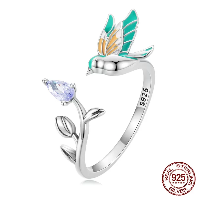 Special Luxurious Pure S925 Silver Bird Ring