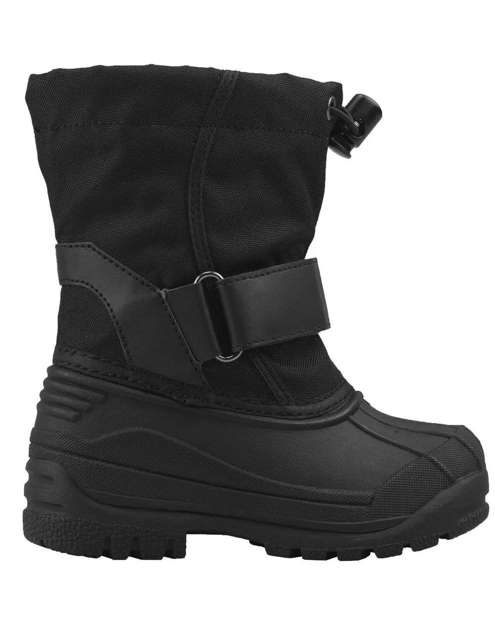 Stealth Black Velcro Snow Boots