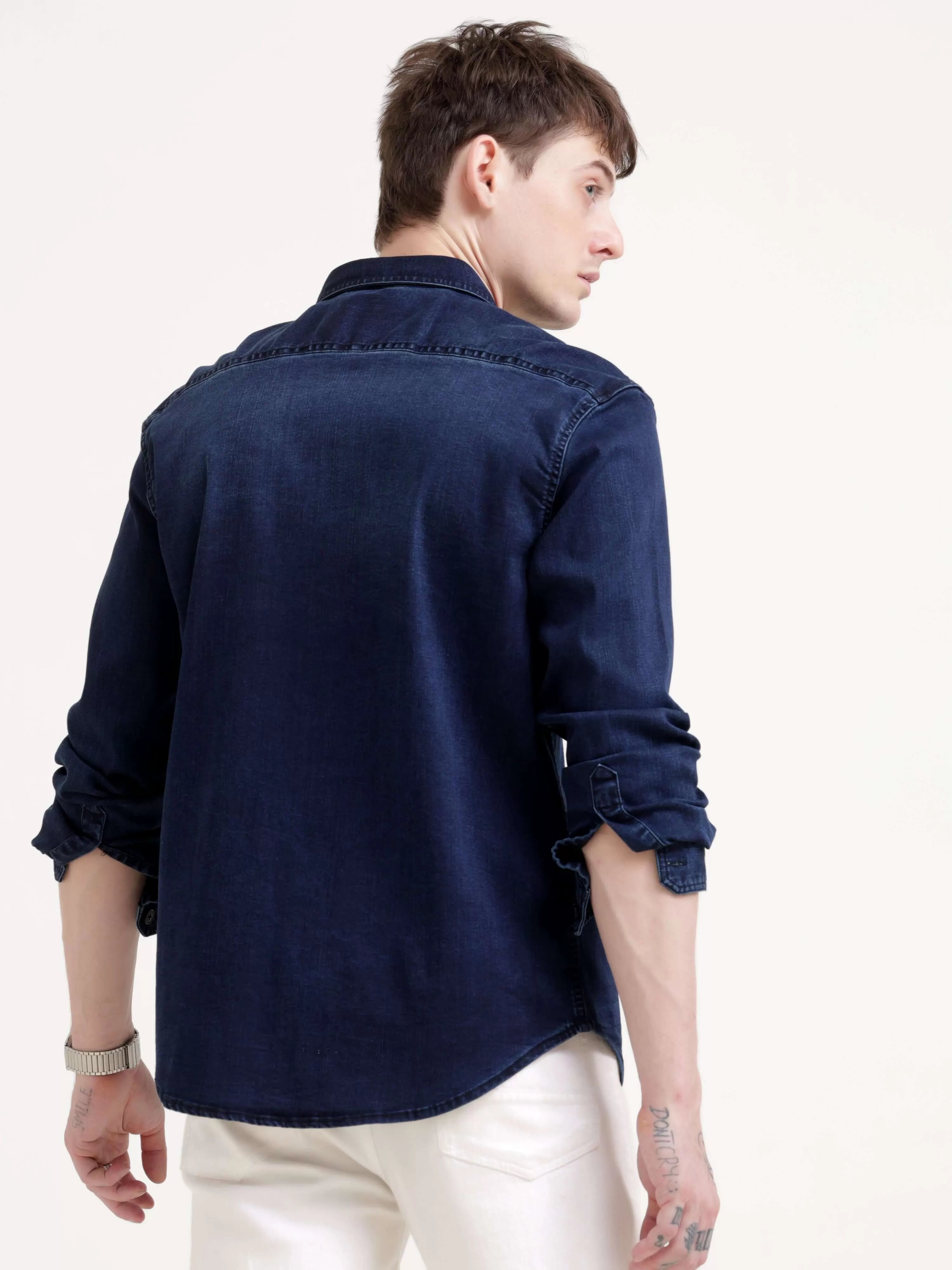 Storm indigo blue denim shirt