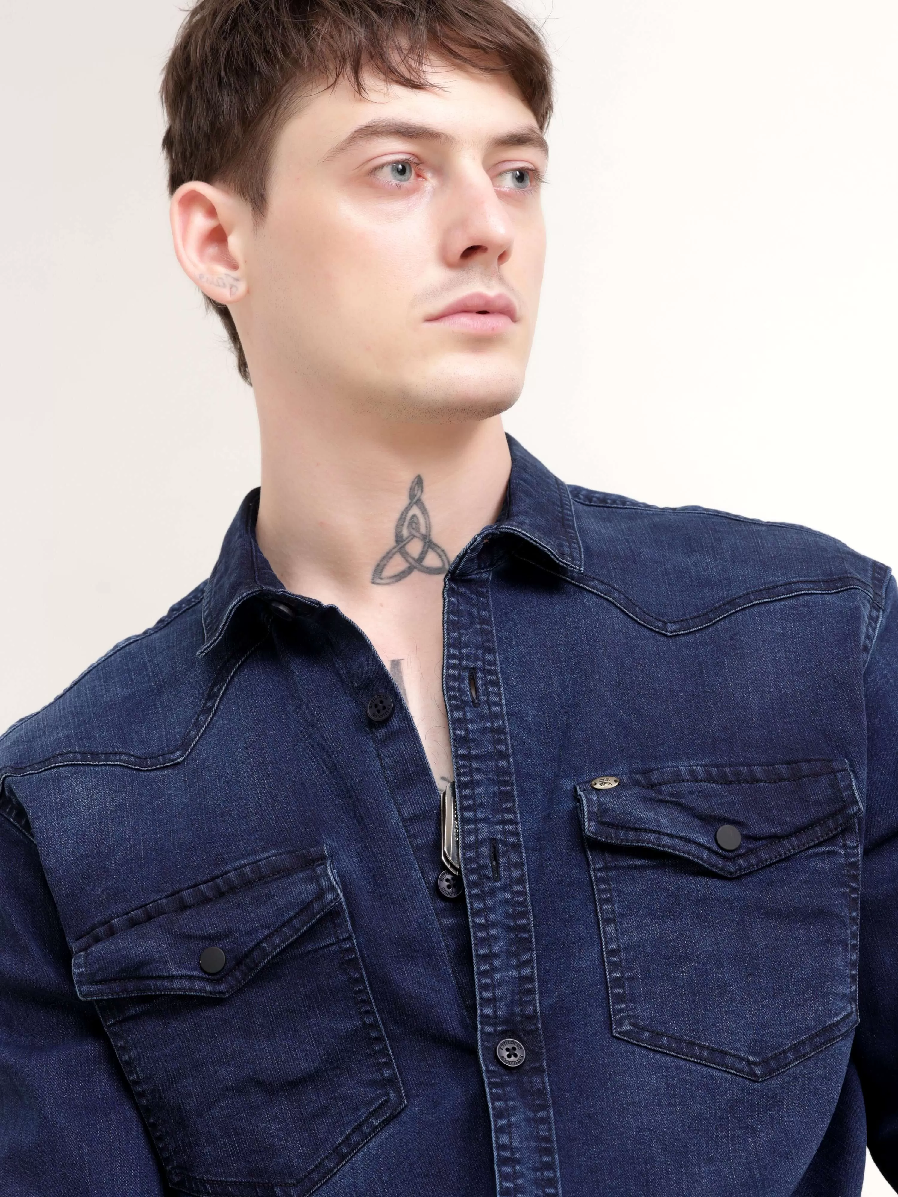 Storm indigo blue denim shirt