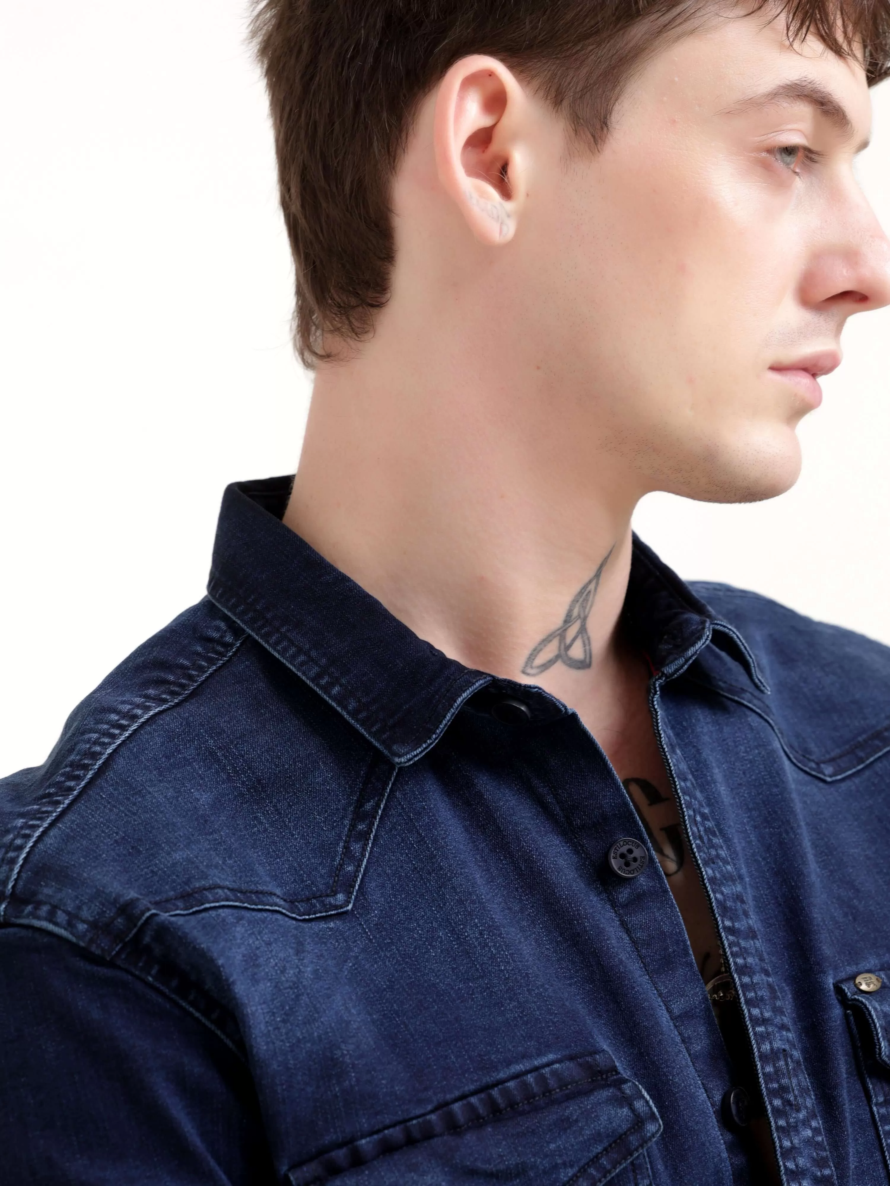 Storm indigo blue denim shirt